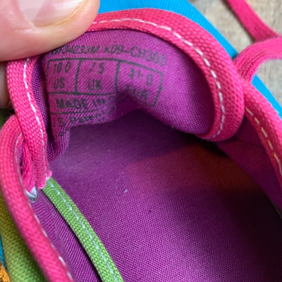 Keds colour block 90’s 80’s style bright blue green pink size 10 - Picture 7 of 8